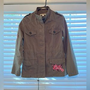 Miami Army green jacket with floral details